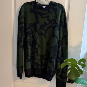 Paul Smith Green and Navy Camouflage Crewneck Sweater